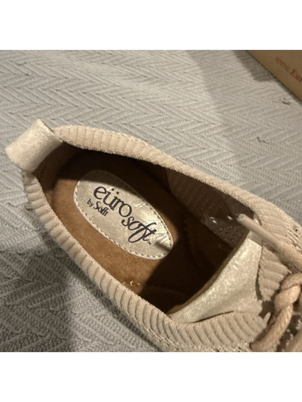 Eurosoft Virida Knit Oxford Shoes Women’s 7 Cream Comfort Lace Up NIB